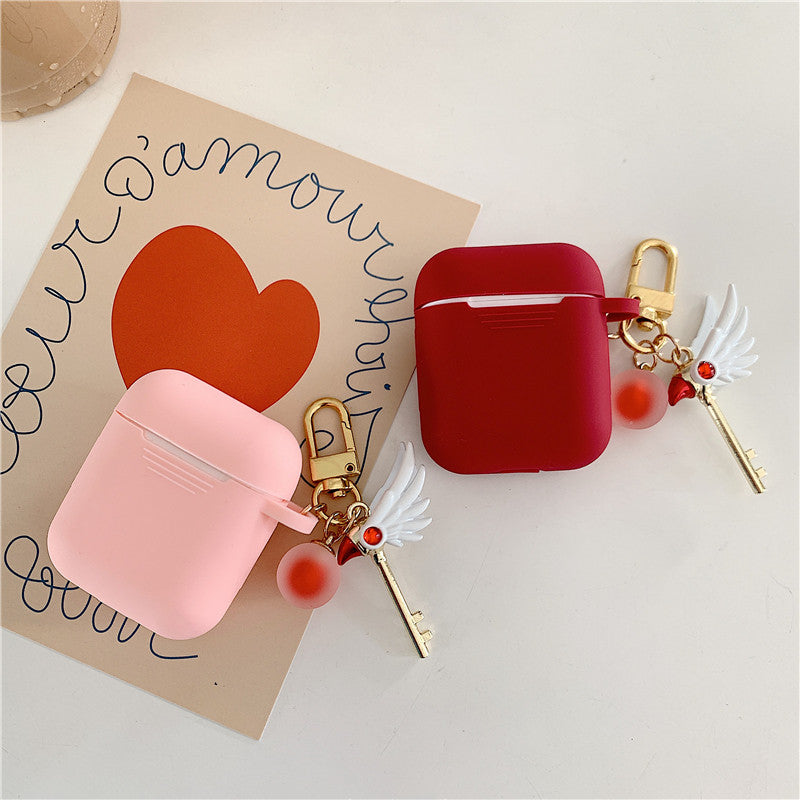 Housse de protection en silicone pour AirPods avec porte-clés - photo 2