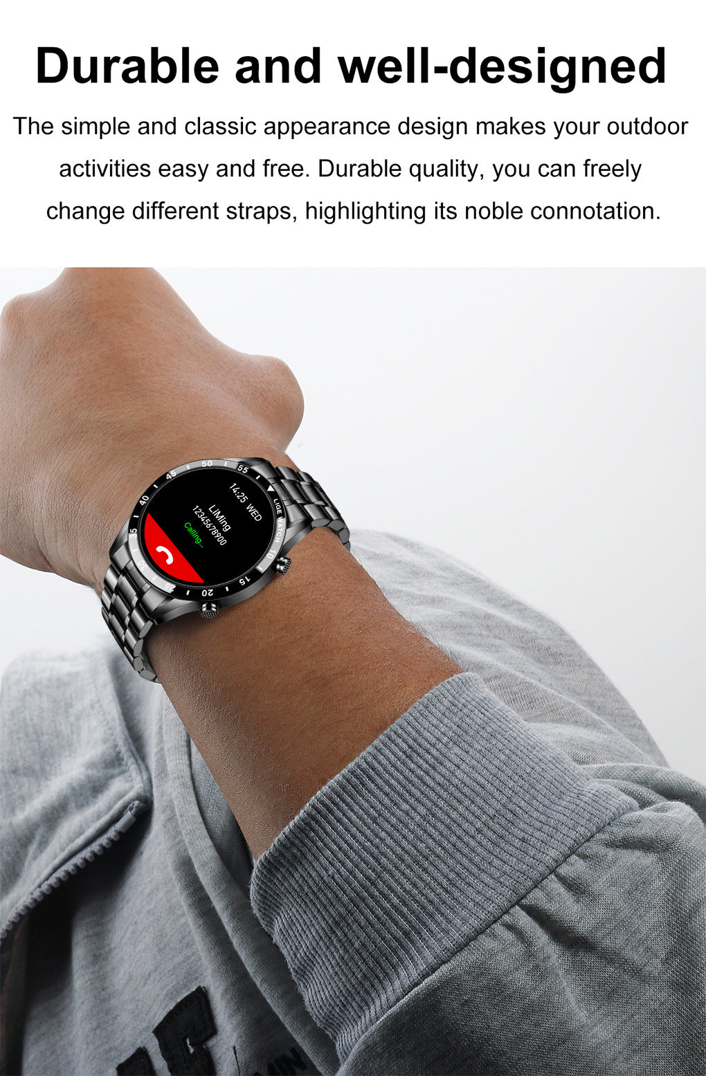 Montre connectée Lige avec appel Bluetooth