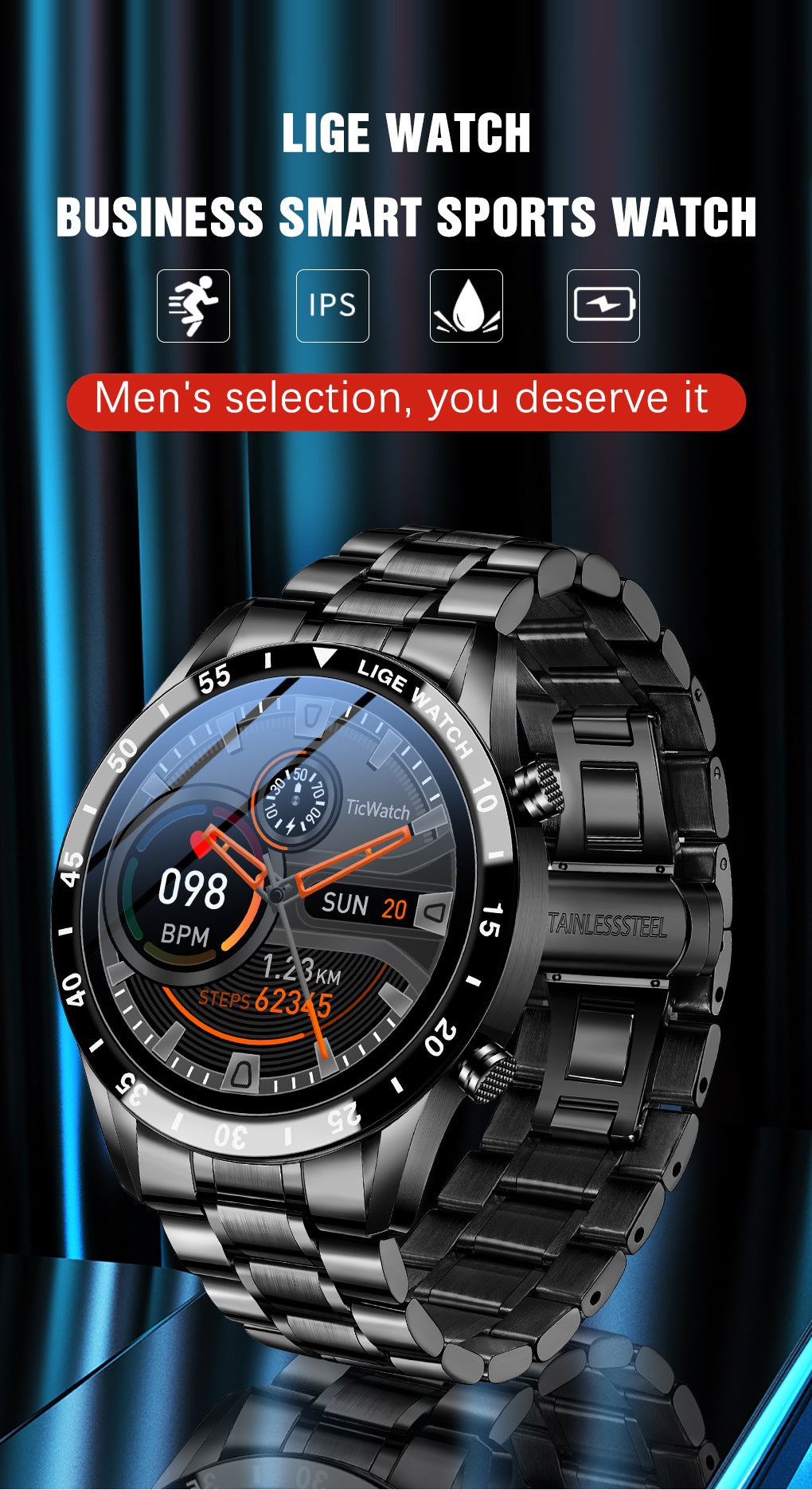 Montre connectée Lige avec appel Bluetooth - photo 2