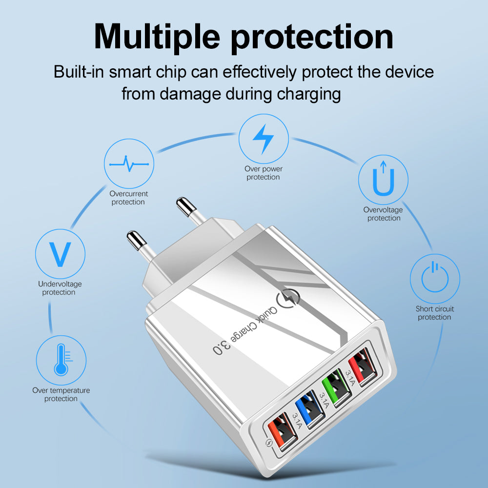 Chargeur secteur USB 4 ports charge rapide - photo 9