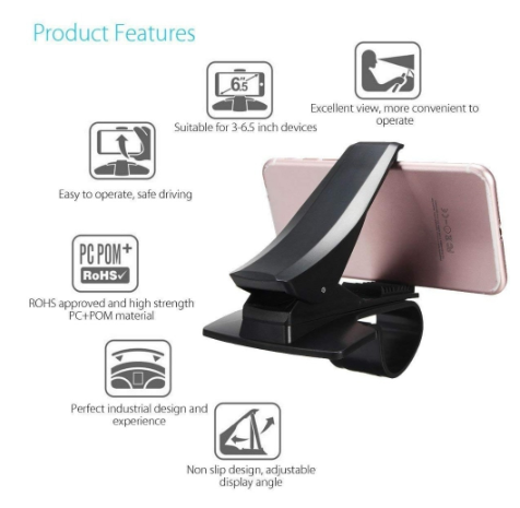 Support téléphone voiture tableau de bord rotatif à pince - photo 6