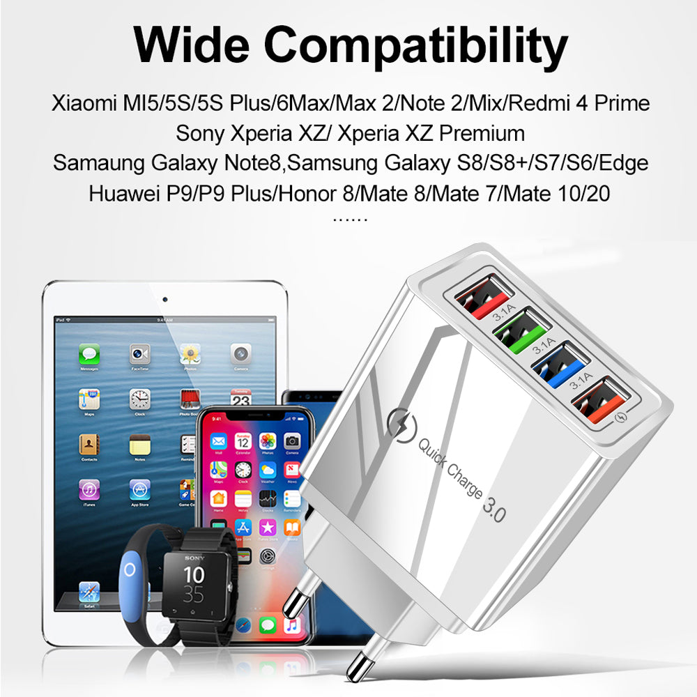 Chargeur secteur USB 4 ports charge rapide - photo 3