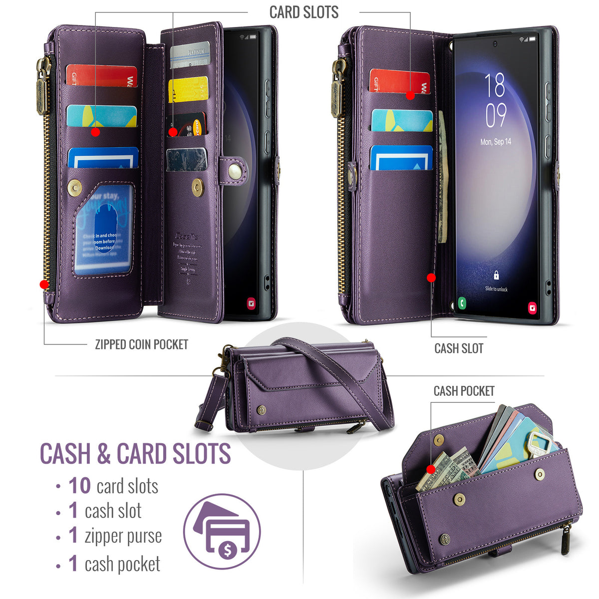 Pochette portefeuille bandoulière RFID pour téléphone - photo 6