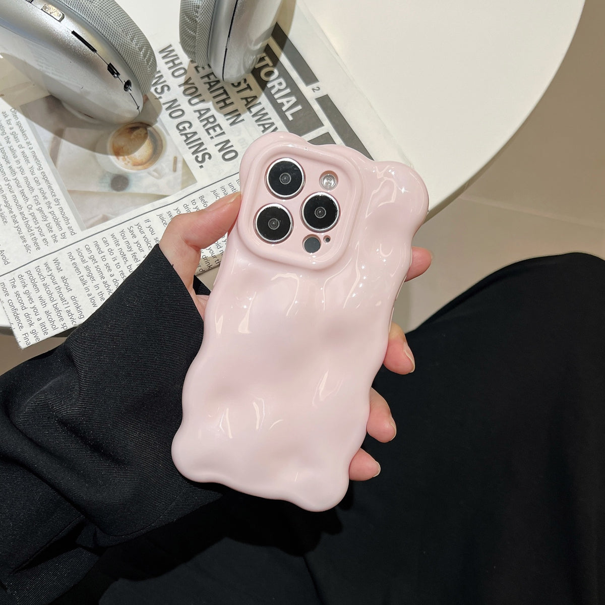 Coque silicone glossy rose pastel pour téléphone